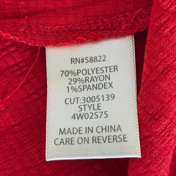 Max Studio Top Size 3X Red Side-Tie Knot Crinkle Knit Short Sleeve Blouse NWT - Picture 12 of 14